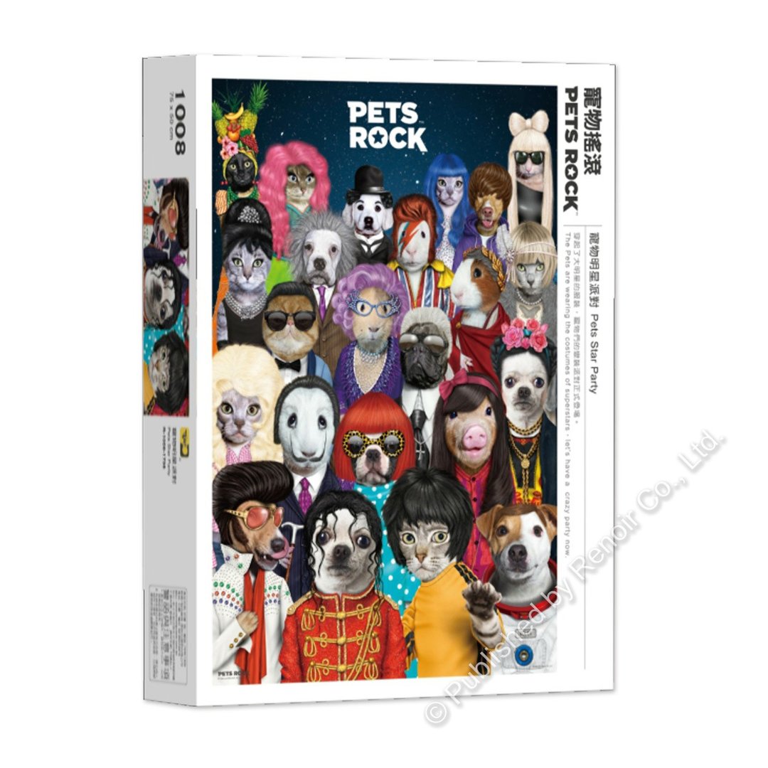 雷诺瓦拼图文化坊/宠物明星派对/1008片/PETS ROCK - 拼图 - 纸 