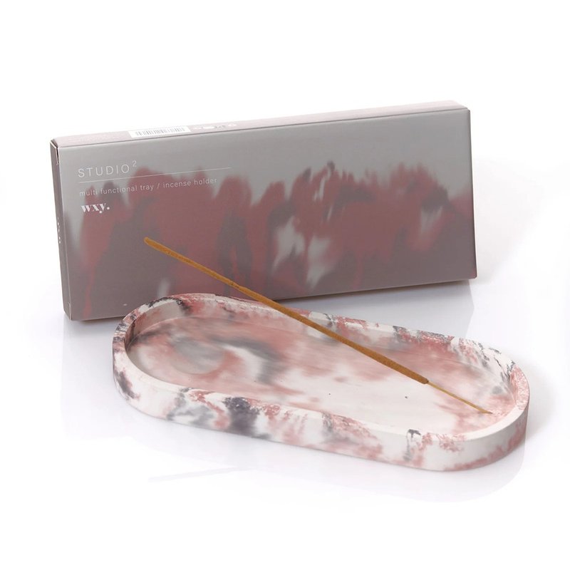 【英国 wxy】Studio2 薰香置物座- 红 - 香薰/精油/线香 - 水泥 红色