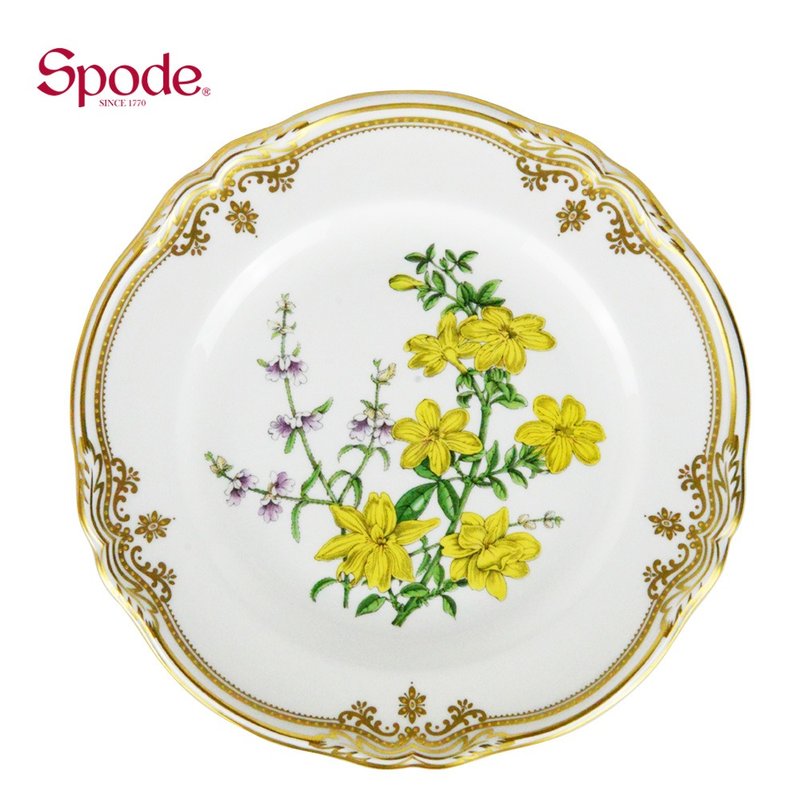 英国Spode-Stafford Flowers斯塔福之花系列-23.5cm盘 - 盘子/餐盘/盘架 - 瓷 白色
