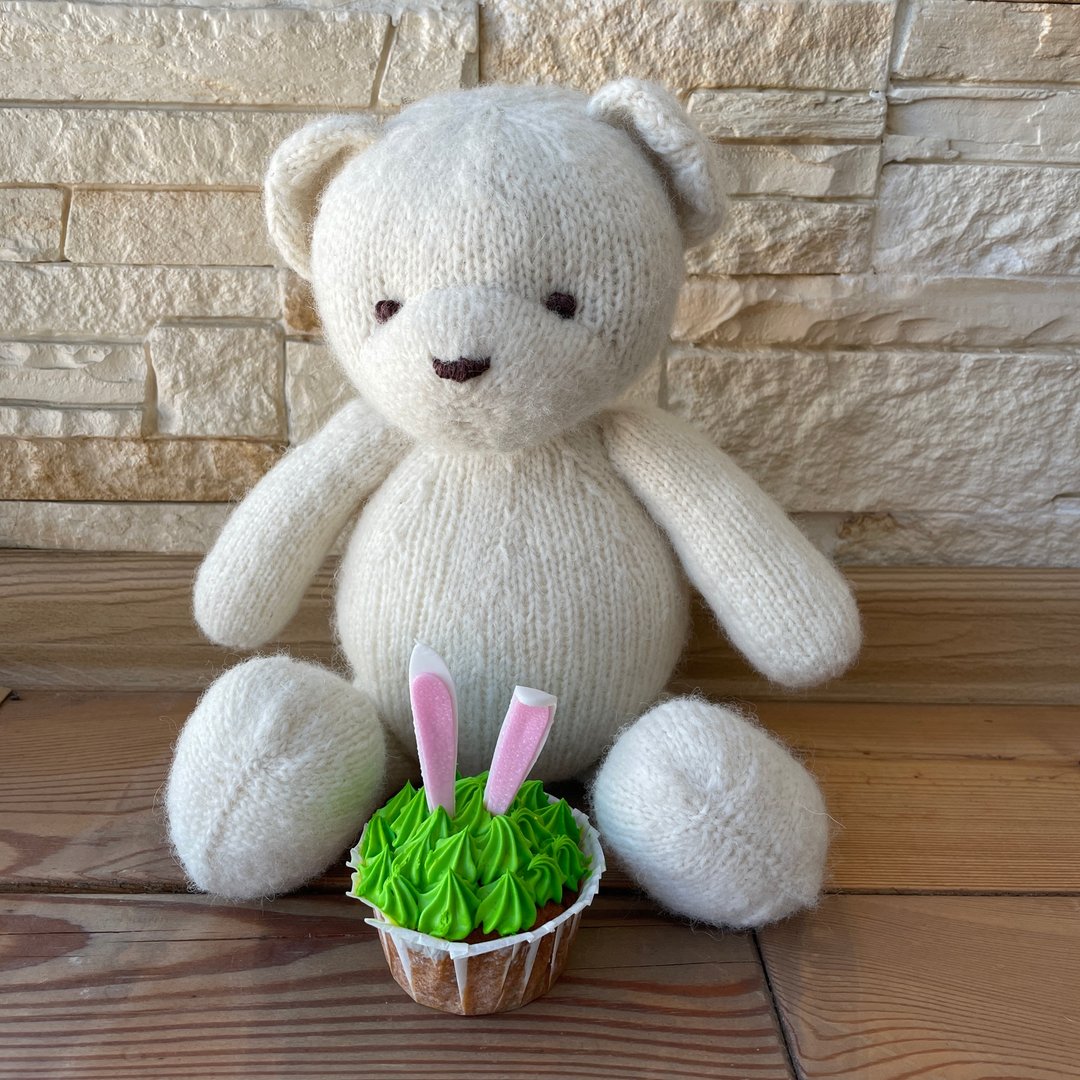 Teddy bear for newborn photoshooting in big size, Teddy bear newborn photography - 玩具/玩偶 - 羊毛 白色