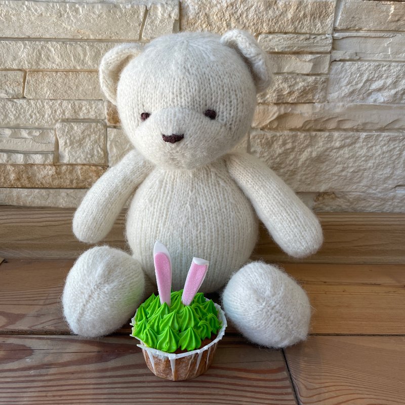 Teddy bear for newborn photoshooting in big size, Teddy bear newborn photography - 玩具/玩偶 - 羊毛 白色