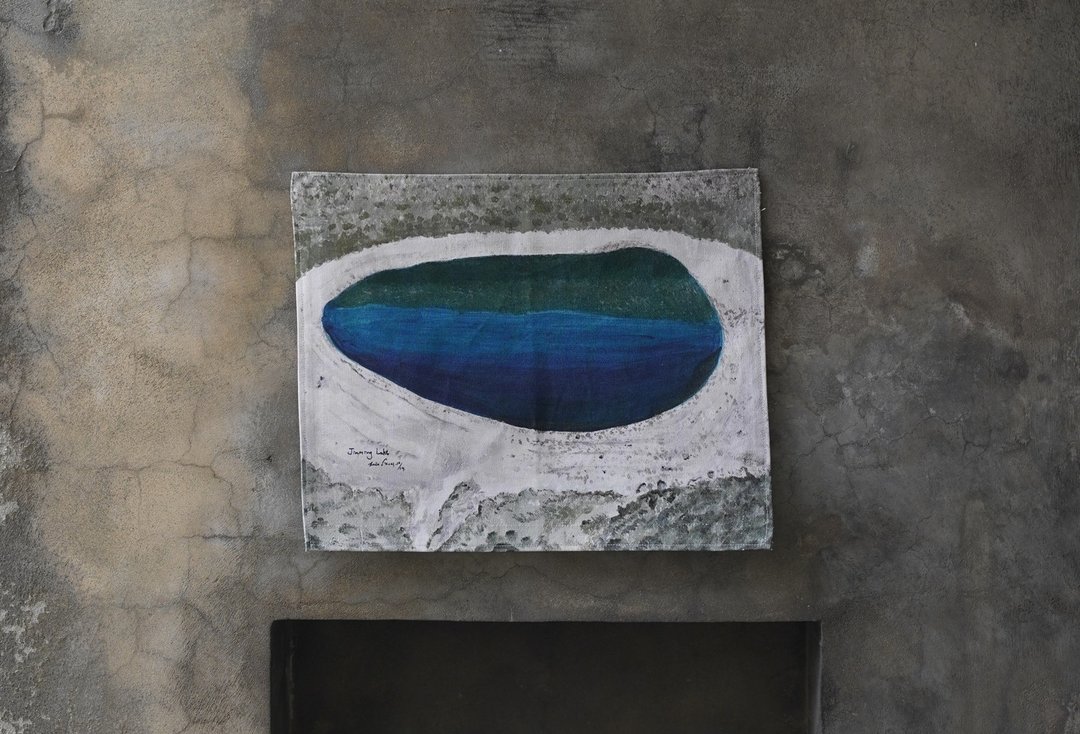 台湾高山挂布 - Mar 嘉明湖 - 海报/装饰画/版画 - 棉 蓝色