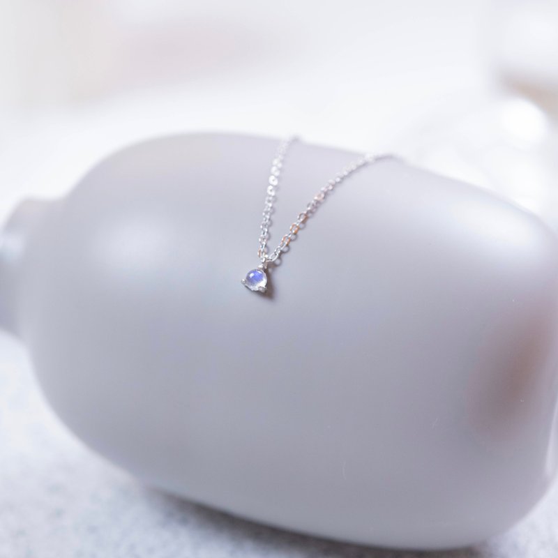 月光石925纯银诞生石项链-六月诞生石 - 项链 - 宝石 蓝色