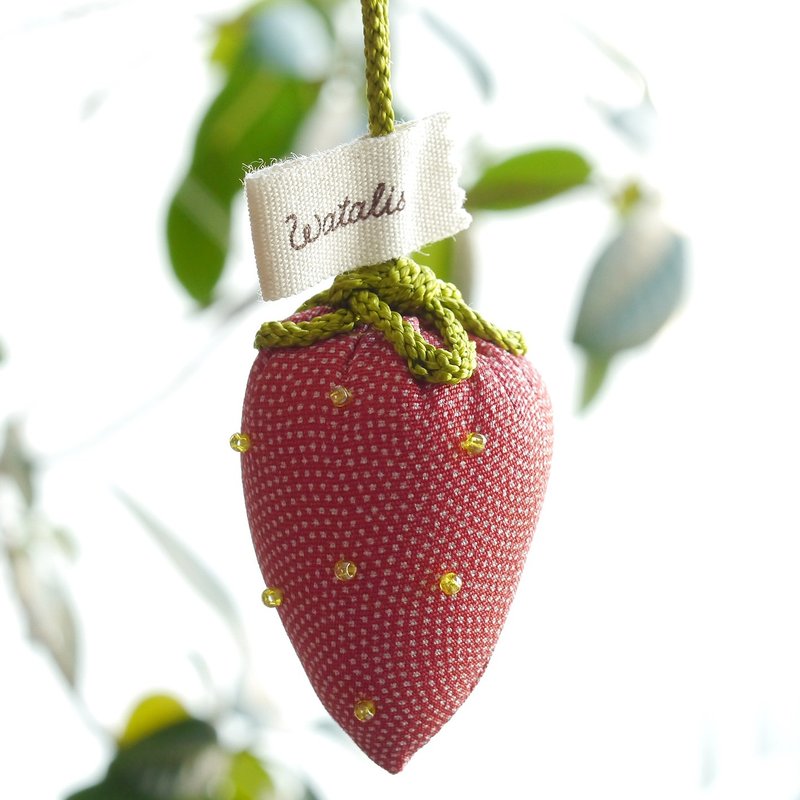 少女魅力、草莓吊带、圆点图案、丝绸 - 挂绳/吊绳 - 丝．绢 红色