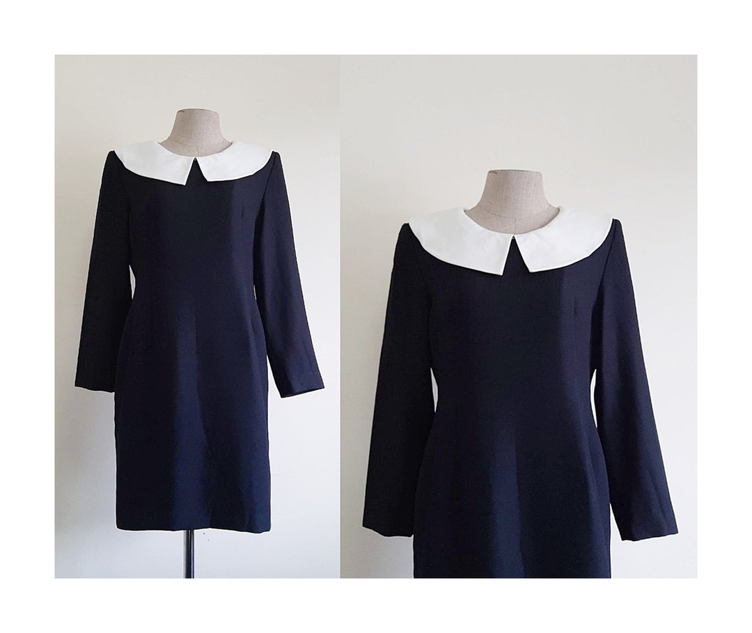 Vintage Black Sheath Dress - 洋装/连衣裙 - 聚酯纤维 黑色