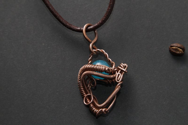 【水晶系列】天河石坠饰 _ 庞克之姿 - 项链 - 宝石 蓝色