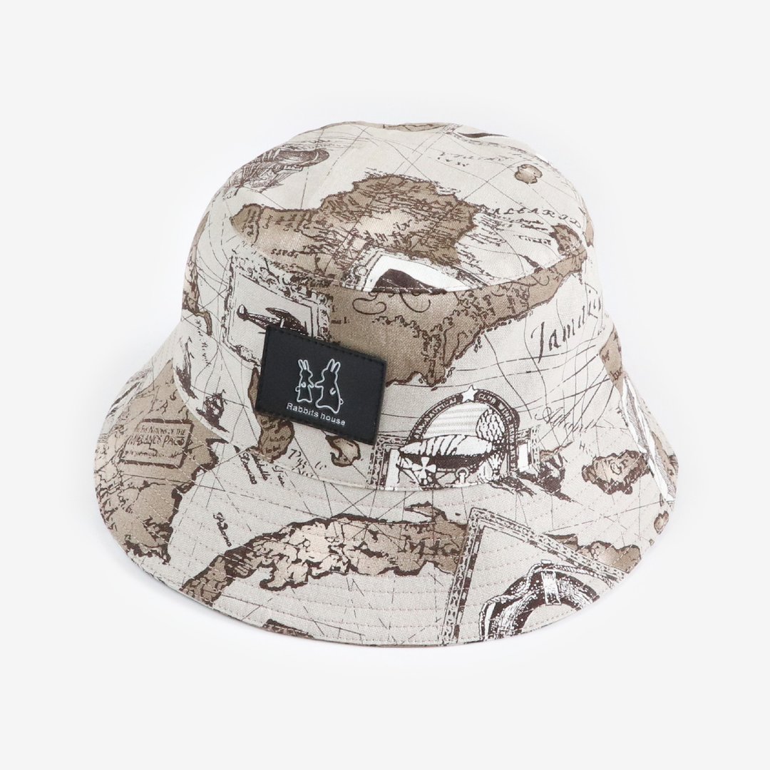 世界地图渔夫帽 fisherman hat - 帽子 - 棉 多色