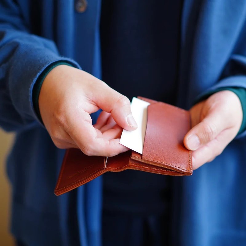 卡片夹 / 名片夹 意大利皮革 就职礼 新职场礼物 - 名片夹/名片盒 - 真皮 咖啡色