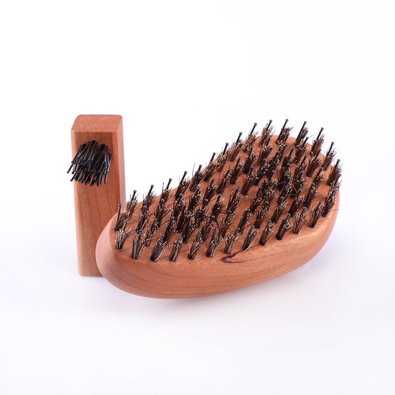 PETS韩国顶级天然猪鬃毛梳 抗静电、梳废毛、不打结 适合长毛 - 清洁/美容 - 木头 