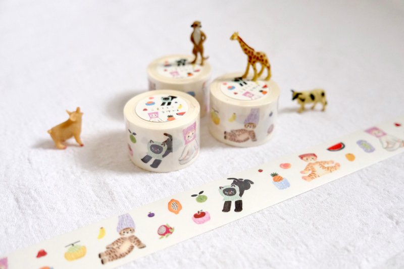 台湾水果 三岛桃子纸胶带 - 纸胶带 - 纸 白色