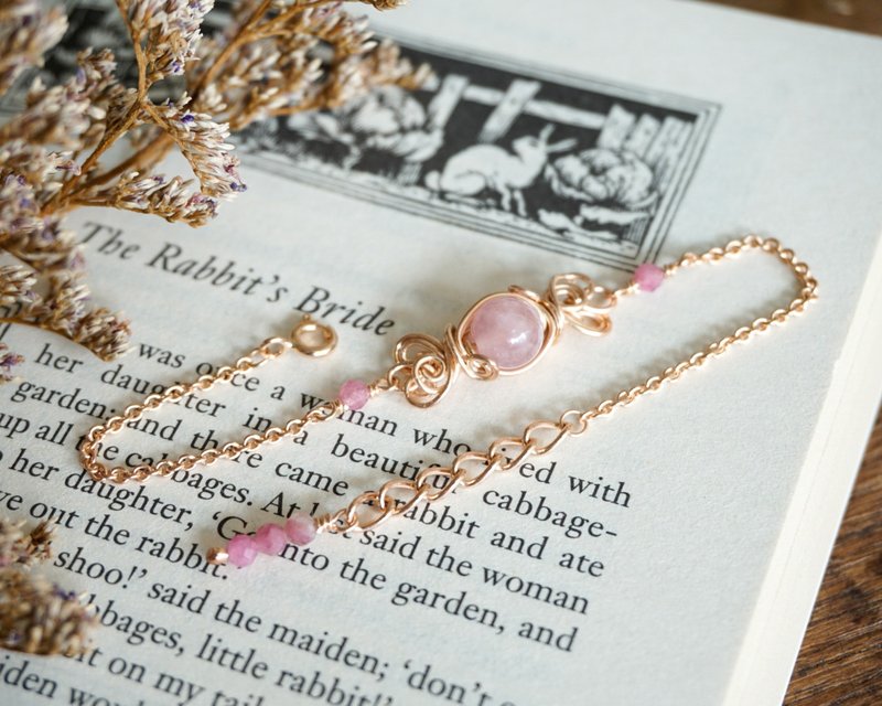 Rural Rush - 'Rosé' bracelet : rosequartz - 手链/手环 - 银 粉红色