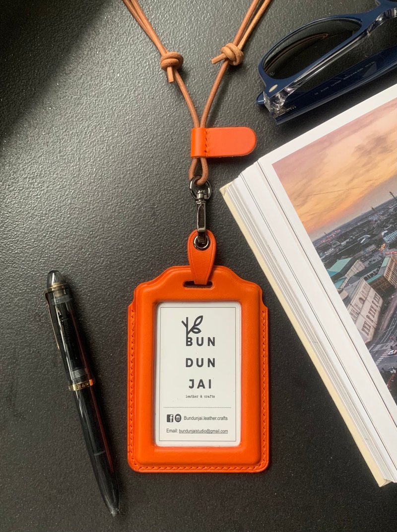 ID card / Badge holder - 证件套/卡套 - 真皮 橘色