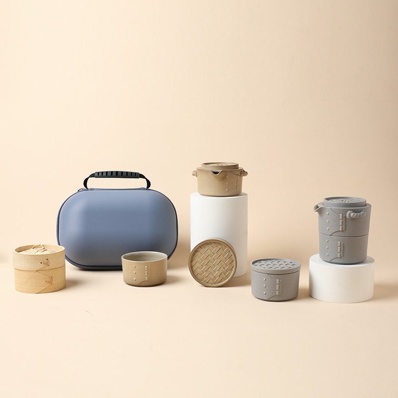 【茶具礼盒】陆宝 力争上游旅行组 1壶1杯+便携包 旅行茶组 茶器 - 茶具/茶杯 - 陶 