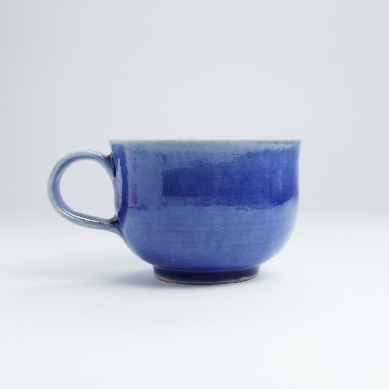 明芽窑 | 柴烧钴蓝咖啡杯 蓝 杯子 陶杯 钴蓝配色 把杯 H10 - 咖啡杯/马克杯 - 陶 蓝色