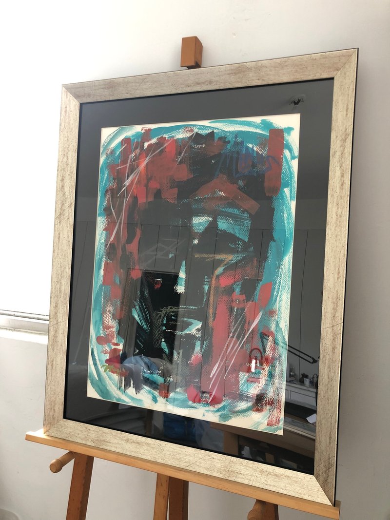 原版画作 | 爵士群像 Charles Mingus 画像含框 | 压克力彩 - 海报/装饰画/版画 - 纸 黑色