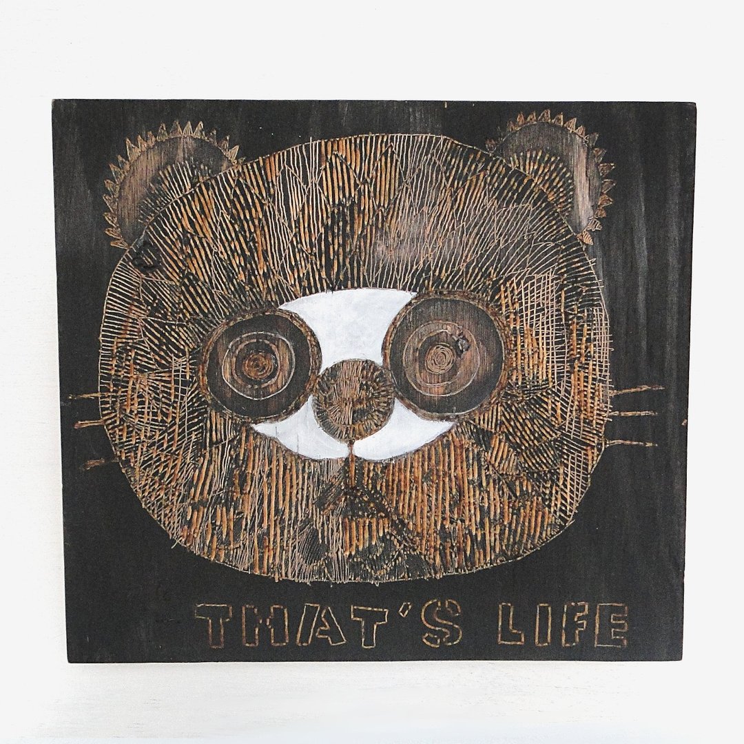 Bear wood-burning art - 海报/装饰画/版画 - 木头 咖啡色