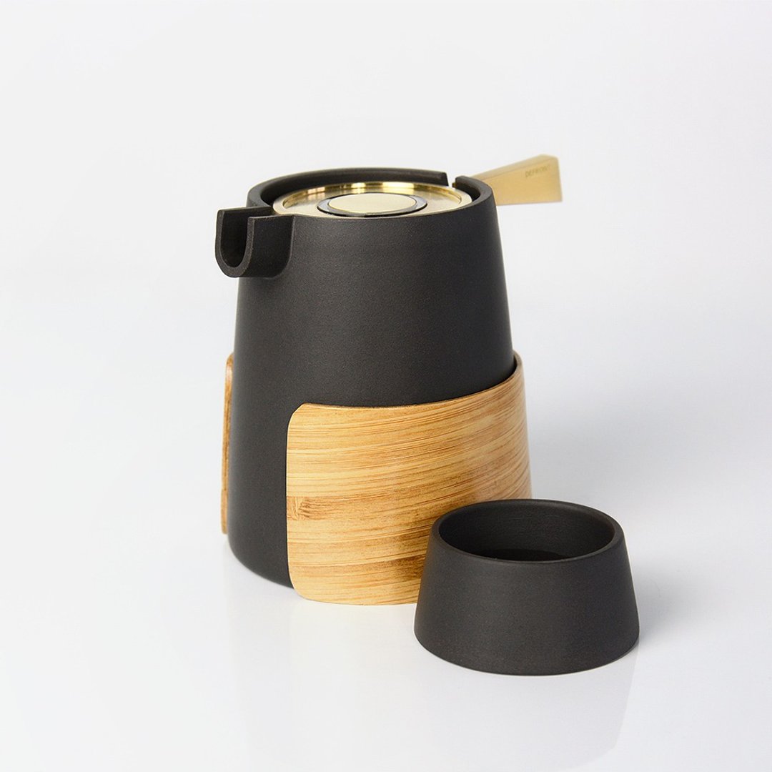 【客制化礼物】DEFRONT | GEM紫砂茶器 原创可测温功夫随行茶具高 - 茶具/茶杯 - 其他材质 黑色