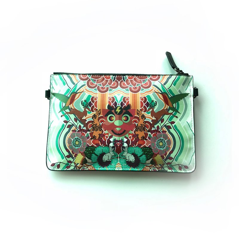 水波纹老虎图案2用ipad mini包包 - 手提包/手提袋 - 人造皮革 绿色