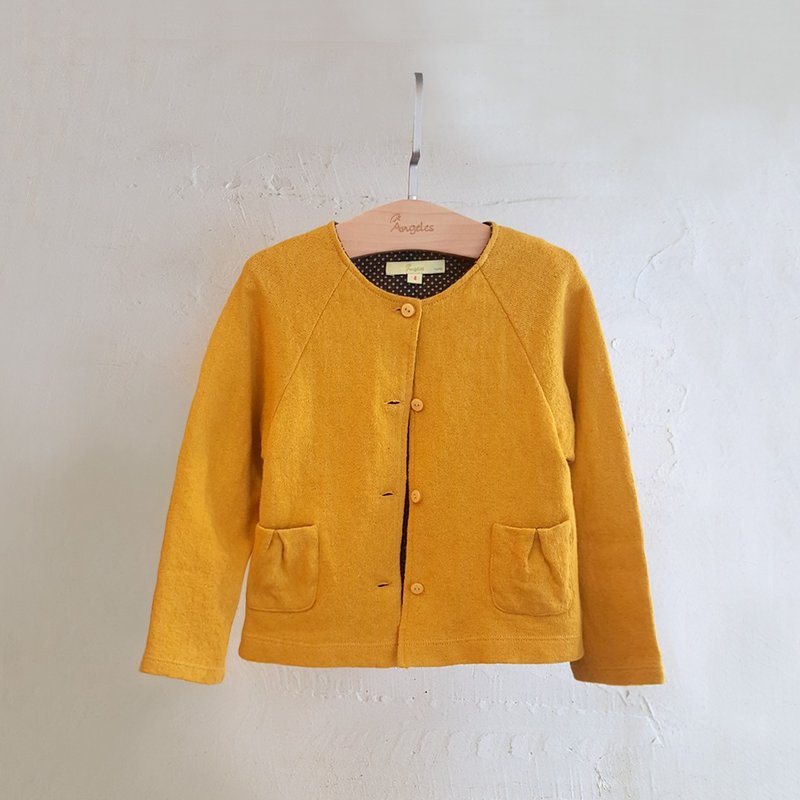 Ángeles-水玉点针织小外套 - 童装外套 - 棉．麻 