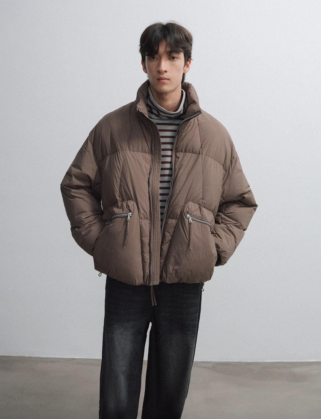 日系复古 立领羽绒服 加厚保暖羽绒外套 - 男装外套 - 其他材质 多色