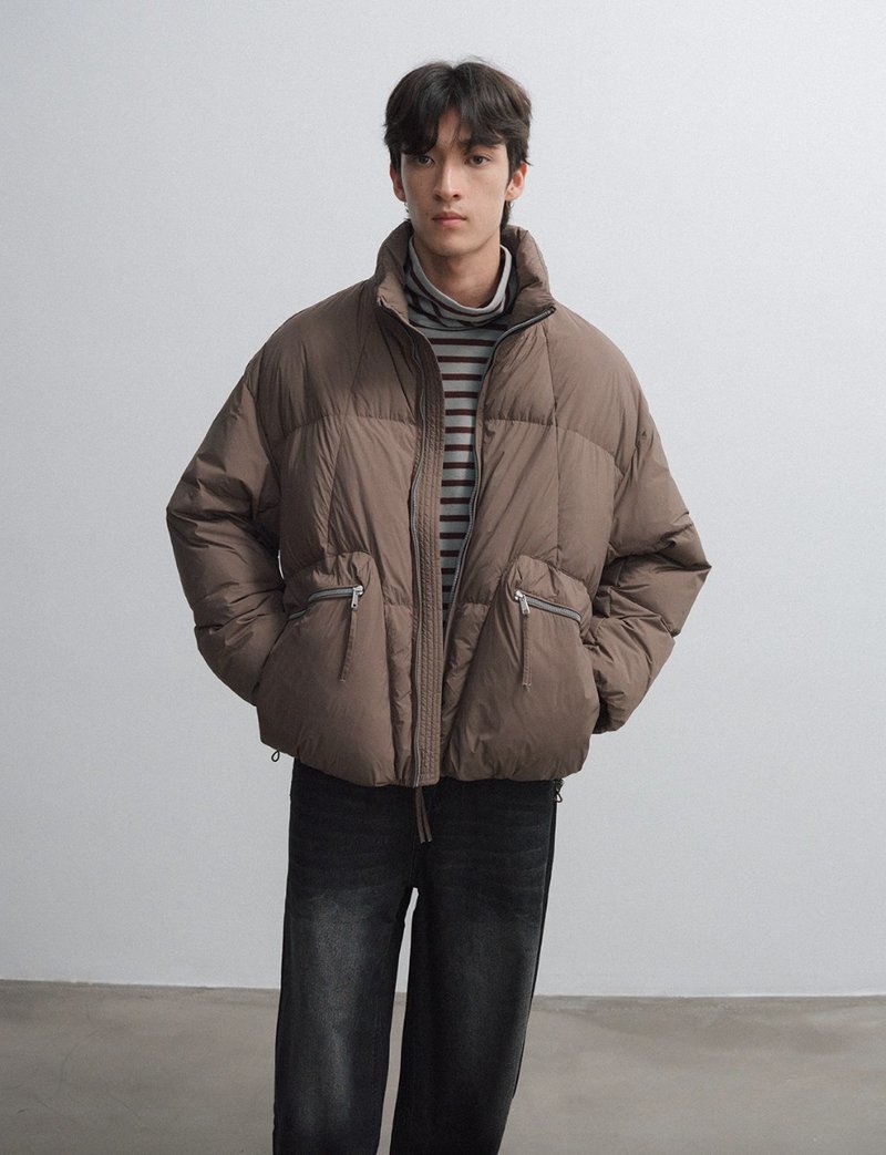 日系复古 立领羽绒服 加厚保暖羽绒外套 - 男装外套 - 其他材质 多色
