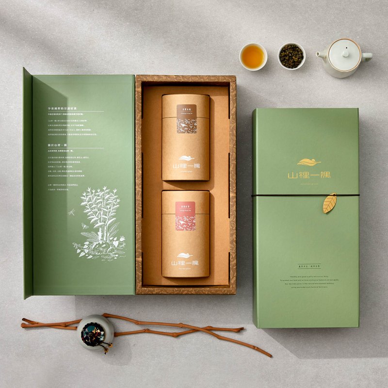 【精致礼盒】自然农法 | 茶叶礼盒 双茶罐、附提袋无使用农药化肥 - 茶 - 纸 红色