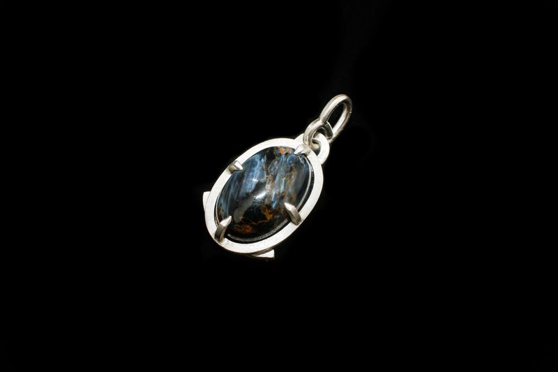 【水晶系列】蓝丝绒光 彼得石纯银坠饰 _ 晶钻浮影 - 项链 - 宝石 多色