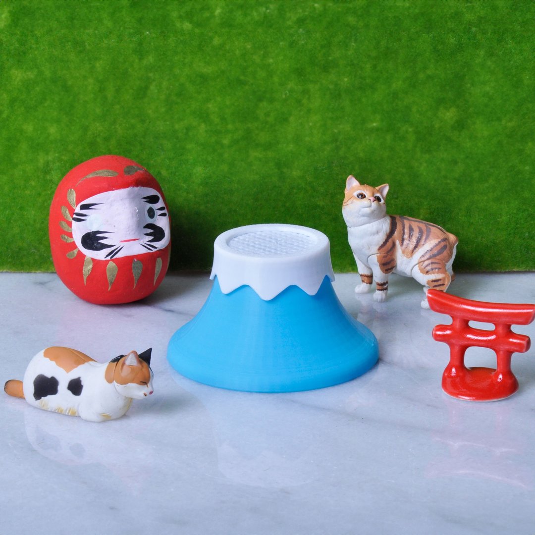 富士山胡须盆栽 猫胡须盆 栽猫奴必备 猫胡须收纳 3D打印 - 猫砂/猫砂垫 - 塑料 