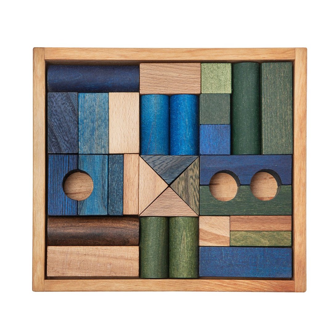 Wooden Story - 冷色积木组 - 30pcs - 玩具/玩偶 - 木头 