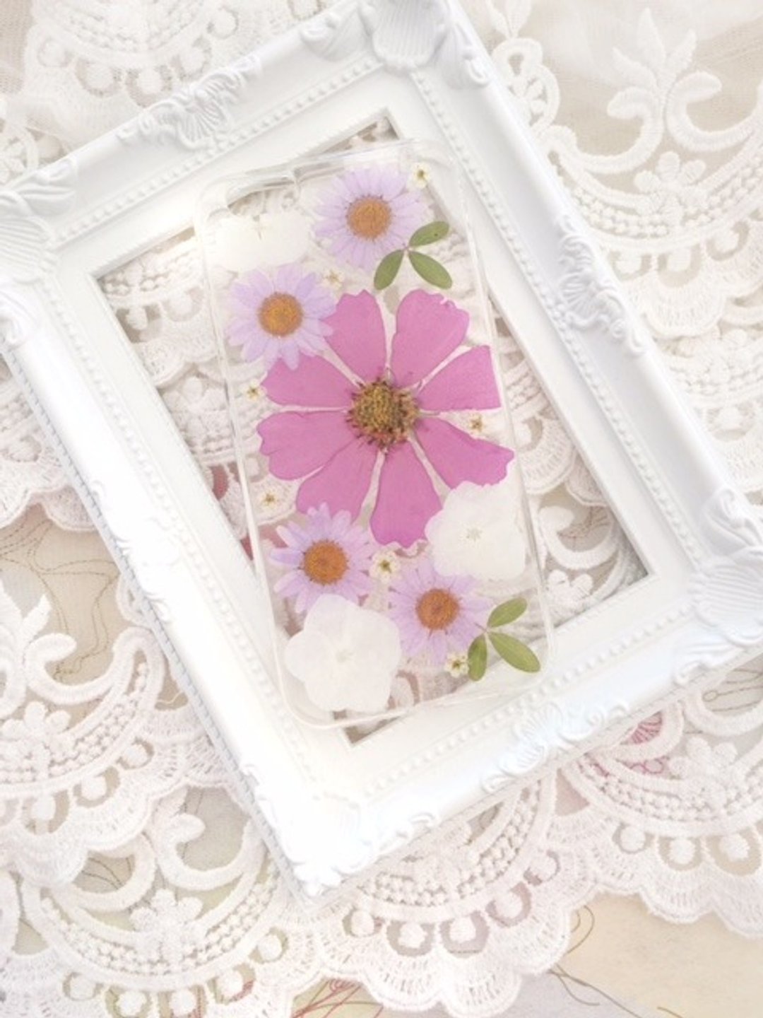 紫萱 手作押花手机壳 手机保护壳 手机套 干花手机壳 真花手机壳 iPhone 7 iPhone 6 - 手机壳/手机套 - 塑料 紫色