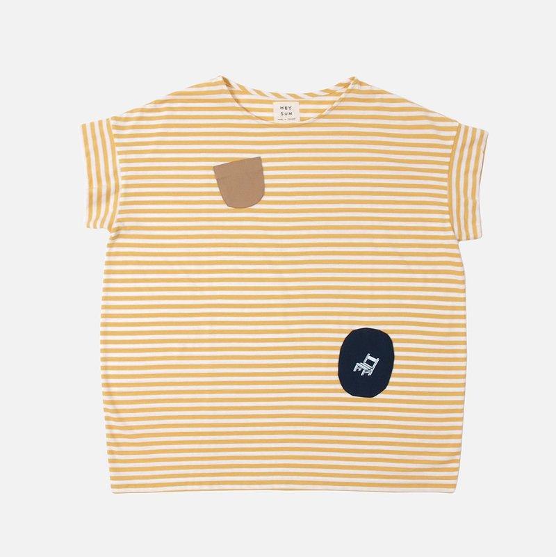 椅子条纹上衣 - 女装 T 恤 - 聚酯纤维 橘色