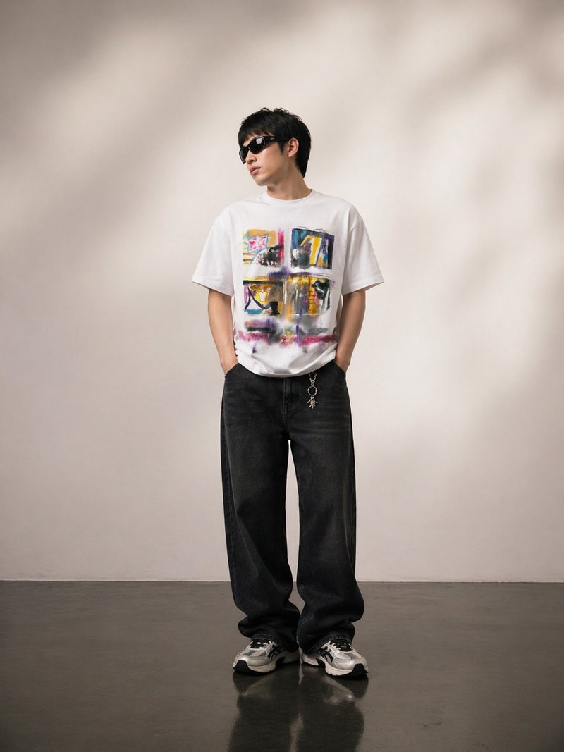 手绘艺术 T 恤 - 男装上衣/T 恤 - 棉．麻 多色