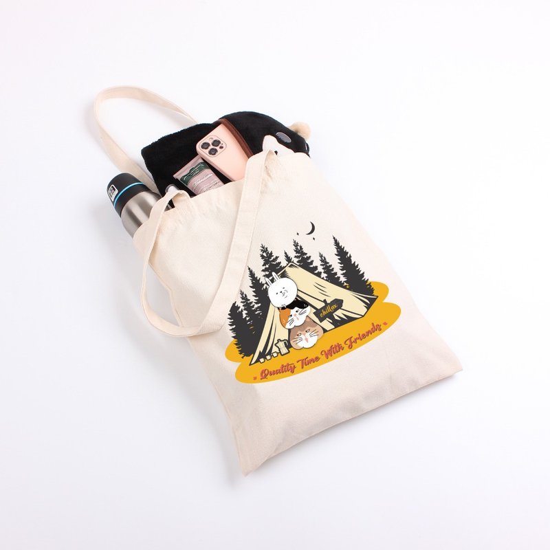 【露营】台丸与斑贵妃的美好时光  帆布袋/环保袋/帆布包 - 手提包/手提袋 - 其他材质 橘色