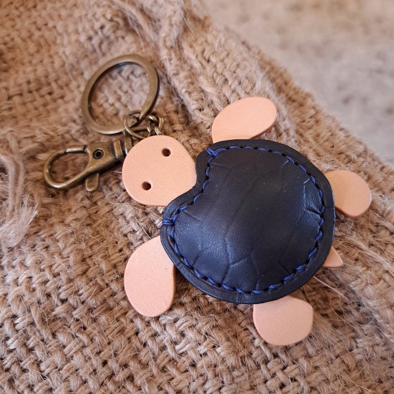 一物一拍。小海龟 turtle Key holder - 钥匙链/钥匙包 - 真皮 蓝色