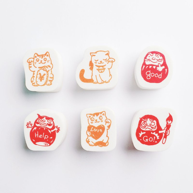 日本Kodomo福气泡绵印章-共2款 - 印章/印台 - 橡胶 多色