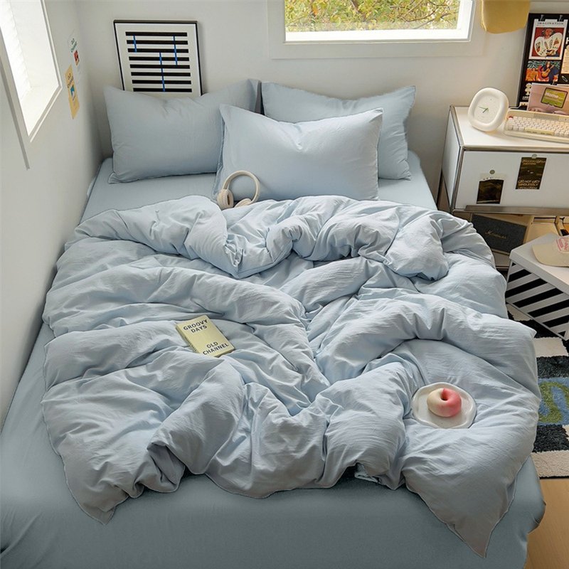 蓝海夏威夷 台湾制 舒柔棉 素色 单人/双人/加大 薄床包被套组 - 寝具 - 其他材质 