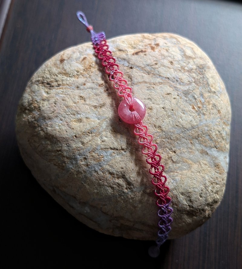 红纹石平安扣编织手环│爱情石 - 手链/手环 - 水晶 