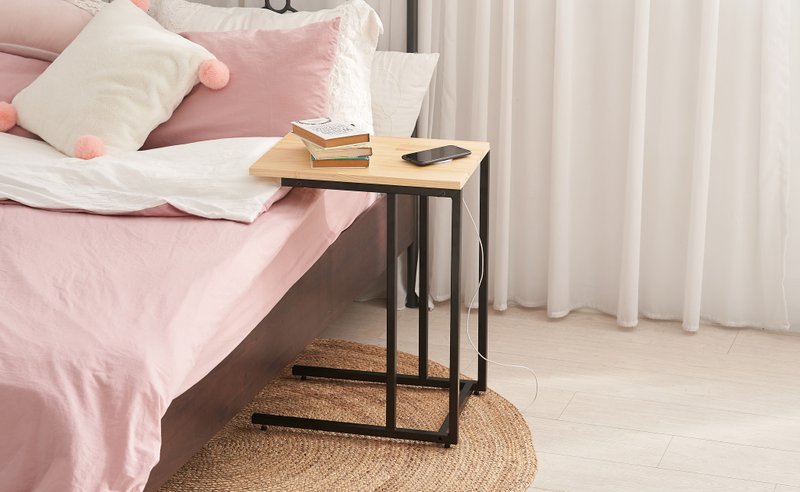 【Qi无线充电边桌】内含手机无线充电+快充头+USB线 居家办公 - 餐桌/书桌 - 木头 