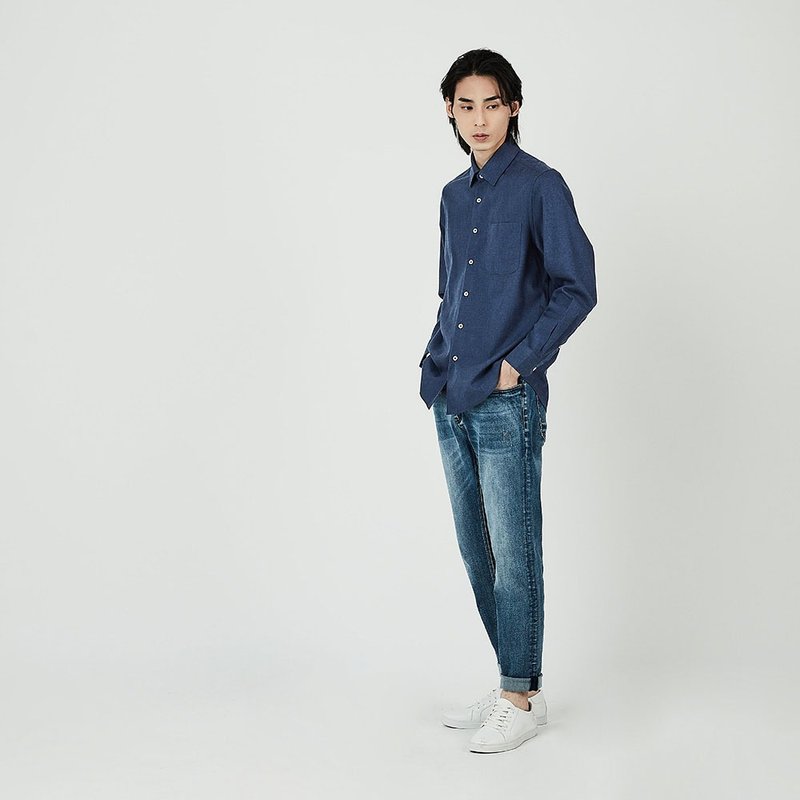 抓毛绒裇衫 - 女装衬衫 - 棉．麻 蓝色