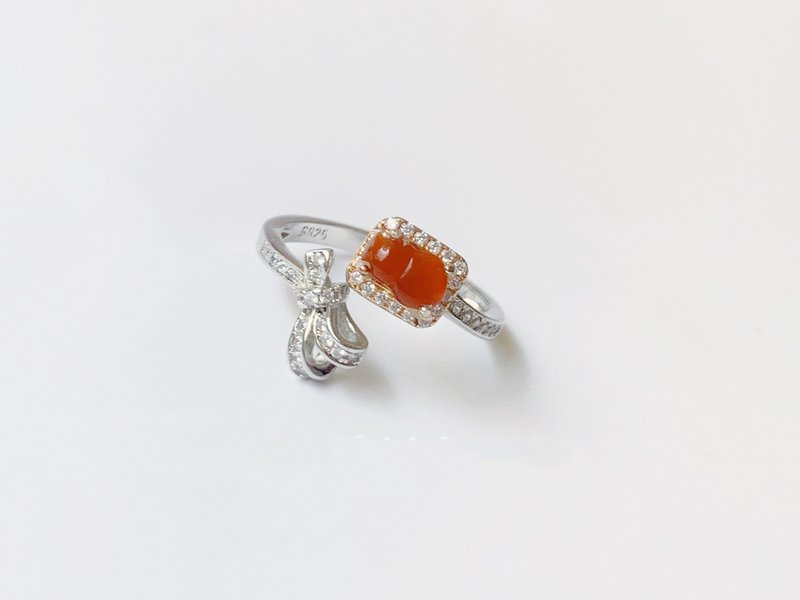 天然A货翡翠 红翡纯银戒指 葫芦 招财 质感 - 戒指 - 玉石 