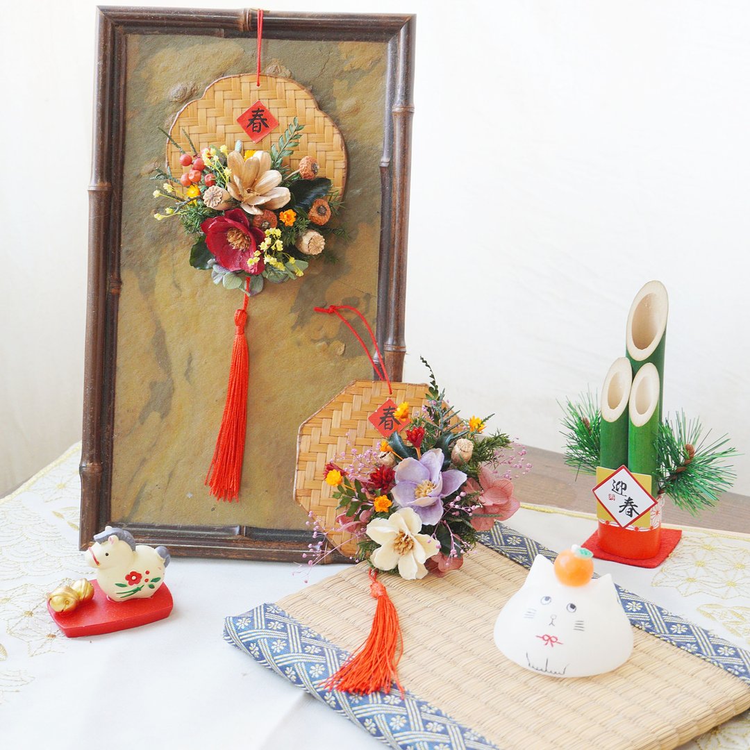 【DIY 材料包&课程】团扇竹编春联 / 附简易说明书电子档 - 植栽 - 植物．花 