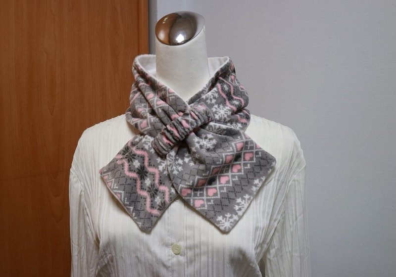 雪花 ~可调式短围巾.scarf 保暖围脖 双面双色 大人.小孩均适用 - 围巾/披肩 - 其他材质 