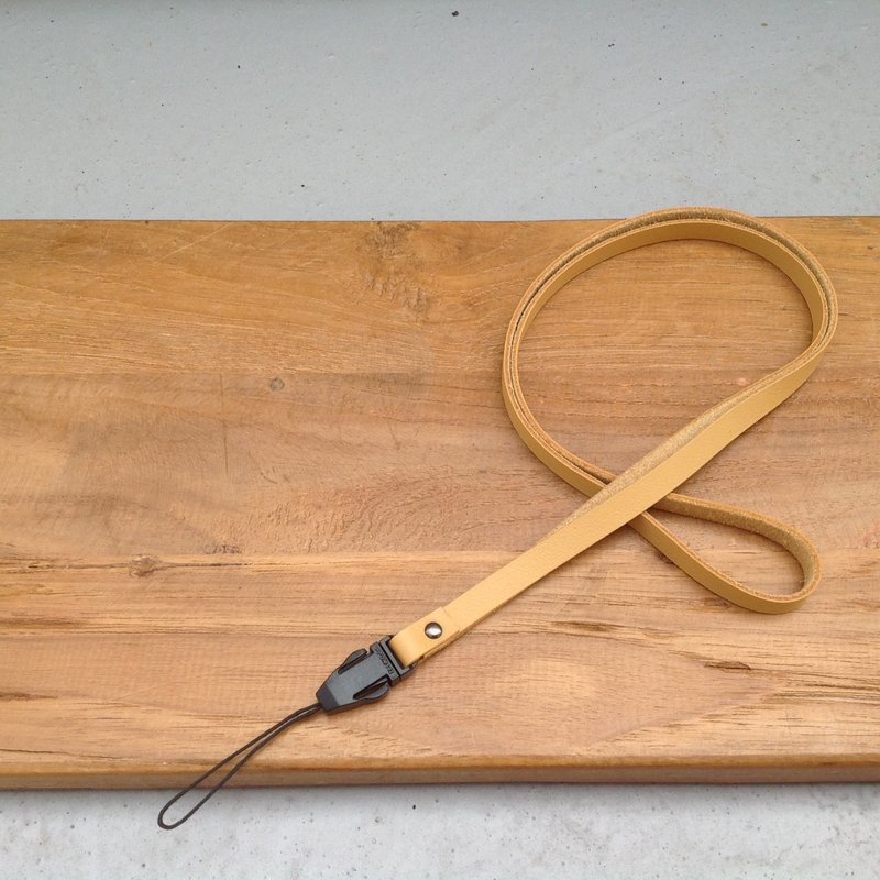 手机背带真皮挂带挂绳挂钩款长绳子皮绳吊绳挂颈挂脖背带莱姆黄 - 手机配件 - 真皮 黄色