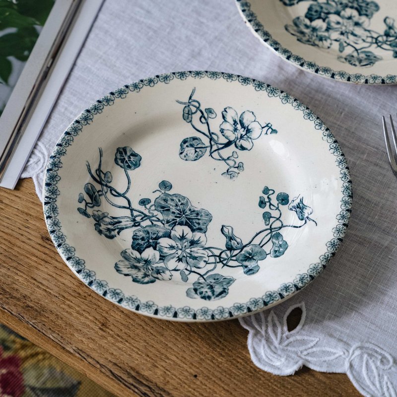 琉璃蓝餐盘 直径24cm - 盘子/餐盘/盘架 - 陶 