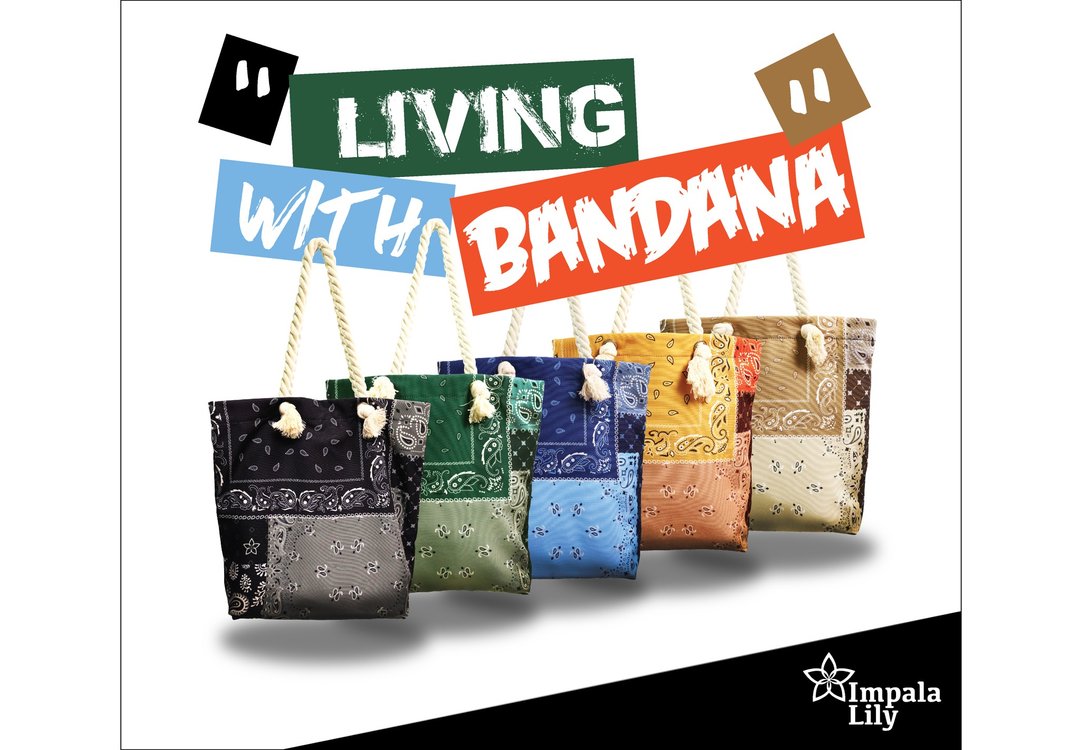 Impala Lily - Bandana Tote - 侧背包/斜挎包 - 棉 黑色