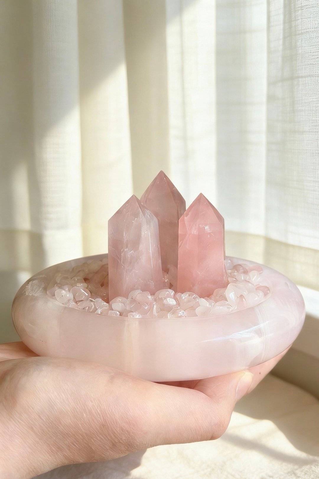 粉水晶 爱神降临能量盆 - 摆饰 - 水晶 