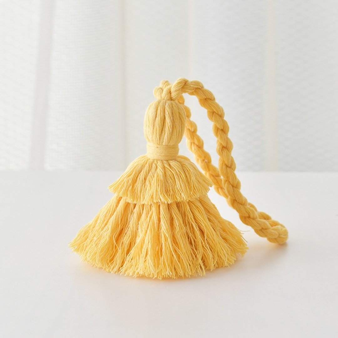 Tassel key chain "Hinoki yellow" - 钥匙链/钥匙包 - 棉 黄色