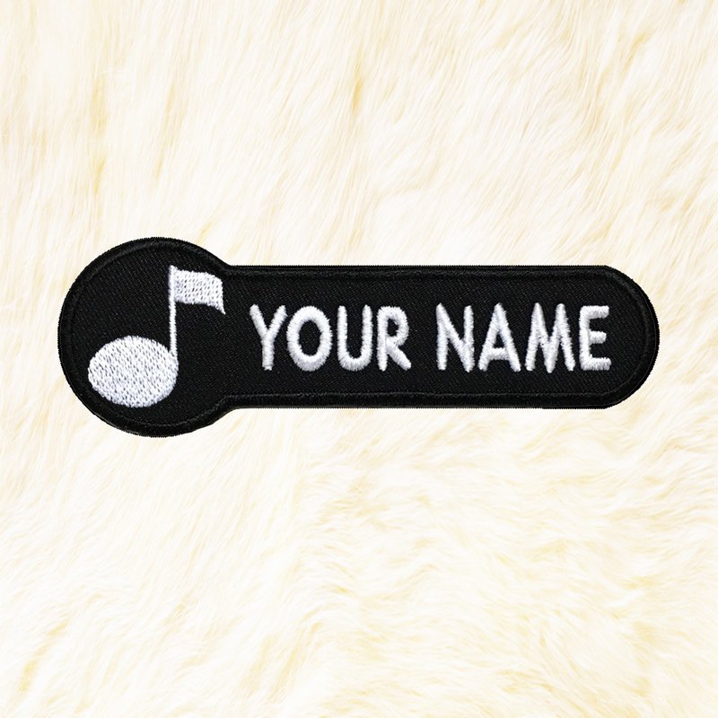 Musical Note Personalized Iron on Patch Your Name Your Text Buy 3 Get 1 Free - 编织/刺绣/羊毛毡/裁缝 - 绣线 黑色