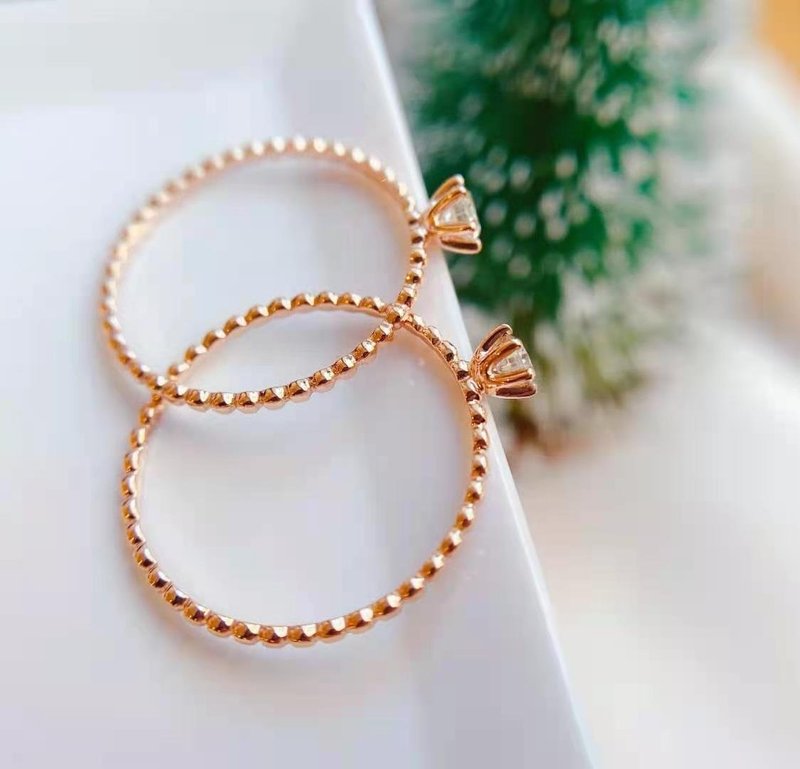 18k 白k金/黄k金 5分 经典六爪钻石戒指 750 单钻戒指 - 戒指 - 贵金属 金色