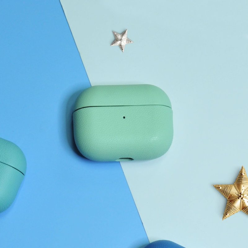 AirPods 4/3/Pro/Pro2 皮革 耳机保护套 Polar Blue 极地蓝 - 耳机 - 真皮 蓝色